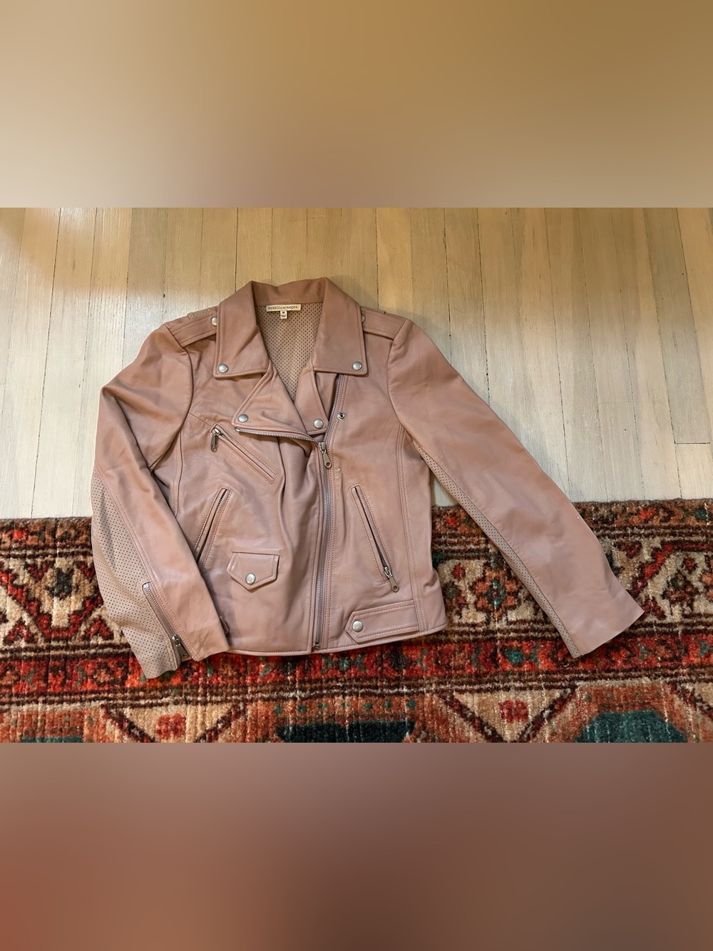 Rebecca Minkoff Blush Leather Moto Jacket